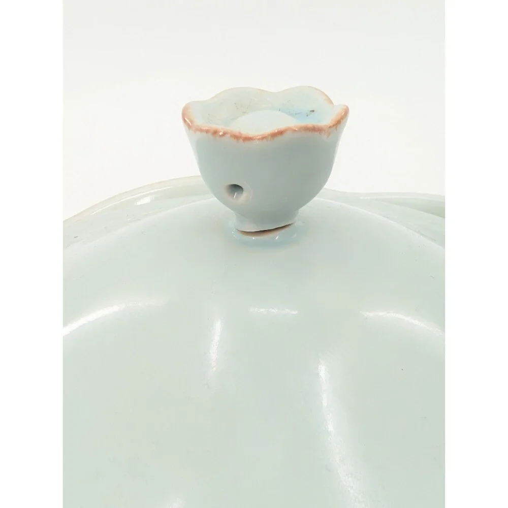 Lenox Pale Blue Ceramic Covered Sugar Bowl